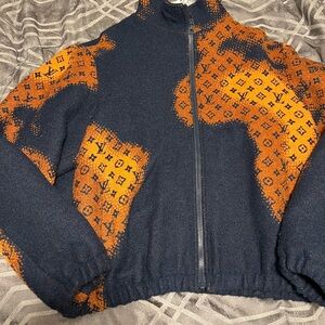 Louis Vuitton Navy and Orange Patterned Jacket